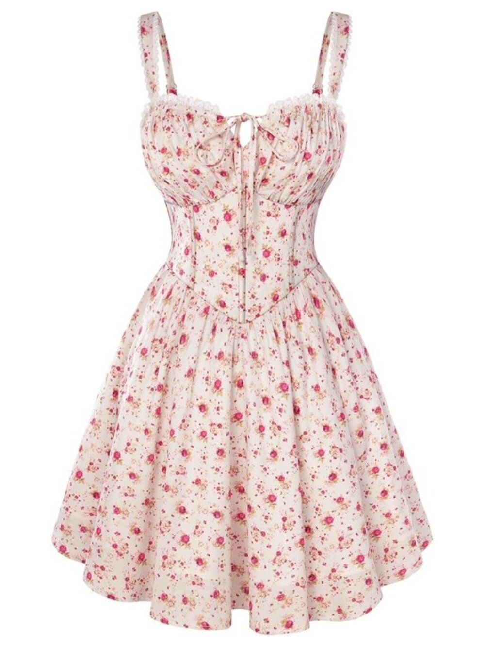 Corset Floral Mini Sundress Sleeveless Cottagecore
